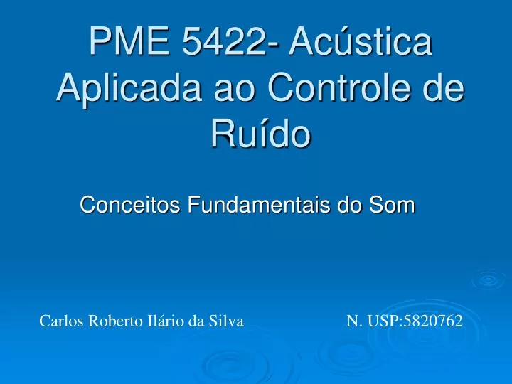 pme 5422 ac stica aplicada ao controle de ru do