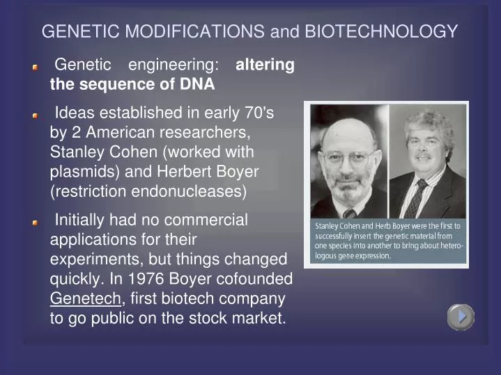 genetic modifications and biotechnology