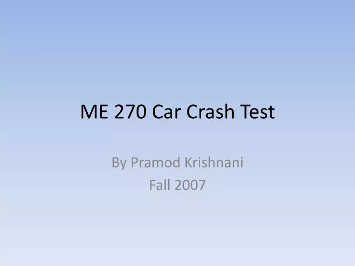 me 270 car crash test
