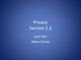Privacy Section 2.2