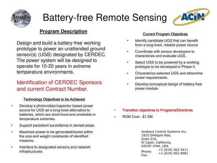 battery free remote sensing