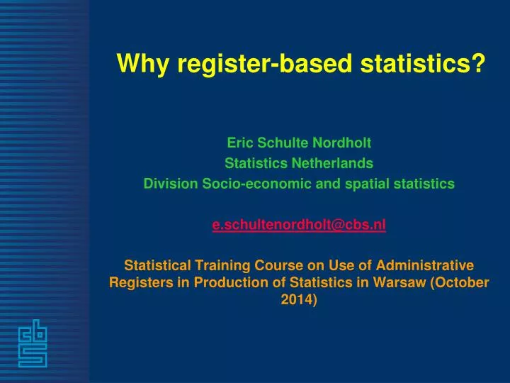 why register based statistics