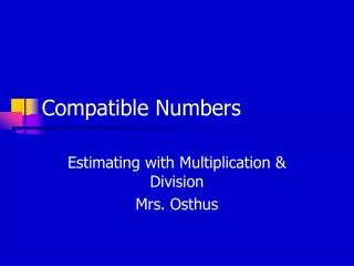 compatible numbers