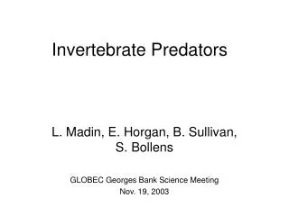 Invertebrate Predators