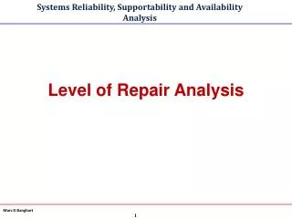 Level of Repair Analysis