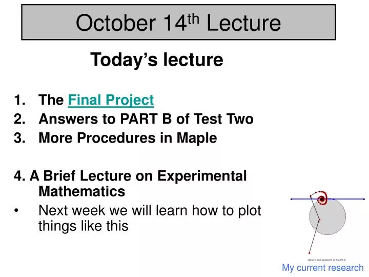 october 14 th lecture