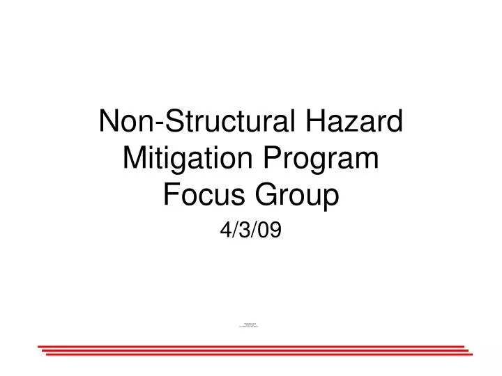 non structural hazard mitigation program focus group