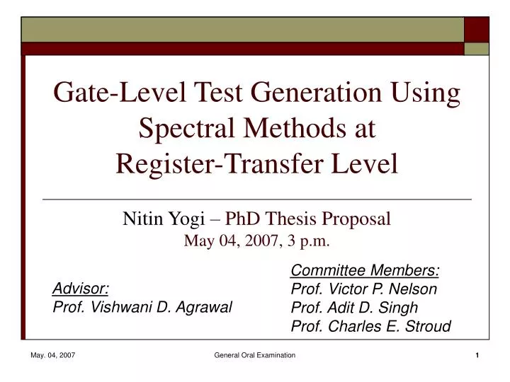 gate level test generation using spectral methods at register transfer level