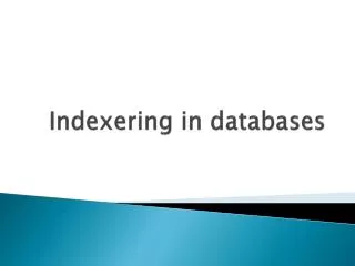 indexering in databases