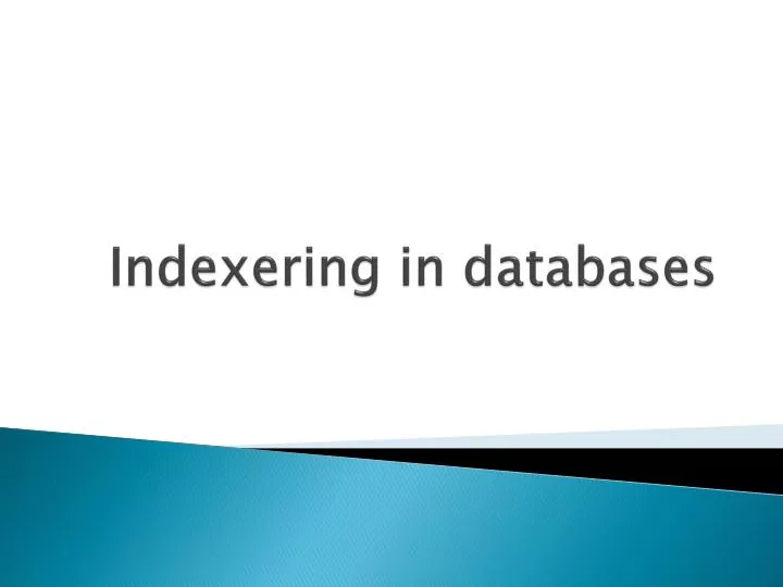 indexering in databases
