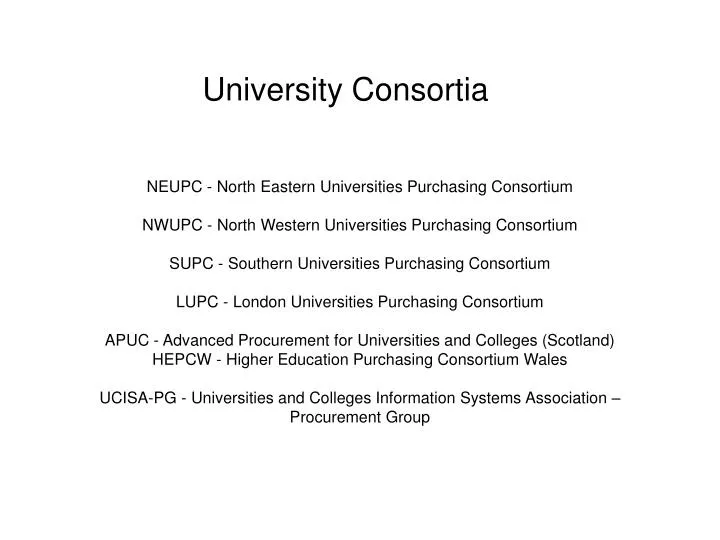 university consortia