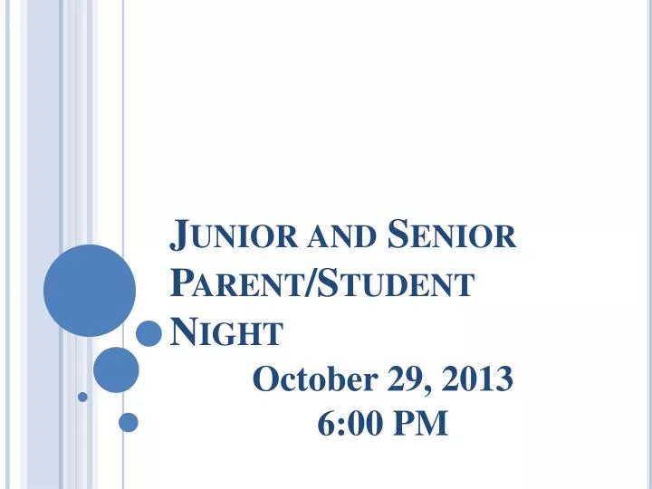 junior and senior parent student night