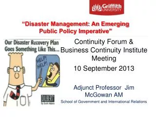 Continuity Forum &amp; Business Continuity Institute Meeting 10 September 2013