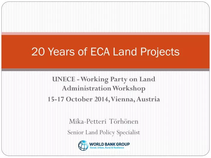 20 years of eca land projects
