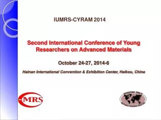 IUMRS-CYRAM 2014