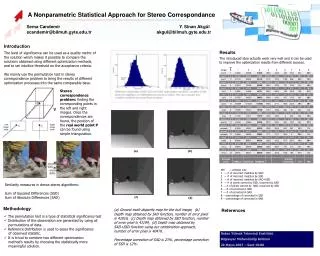 A Nonparametric Statistical Approach for Stereo Correspondance