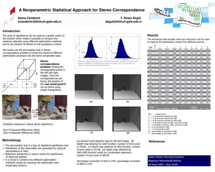 a nonparametric statistical approach for stereo correspondance