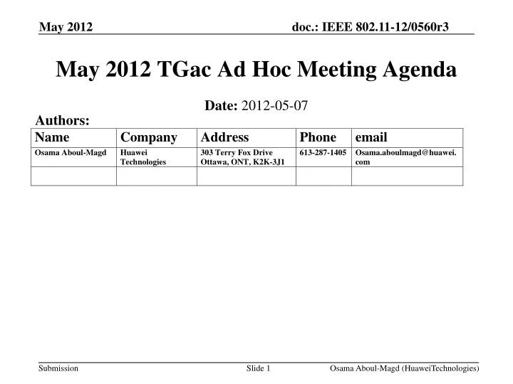 may 2012 tgac ad hoc meeting agenda