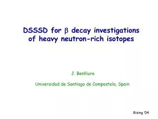 DSSSD for b decay investigations of heavy neutron-rich isotopes
