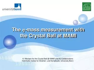 The ? - mass measurement with the Crystal Ball at MAMI