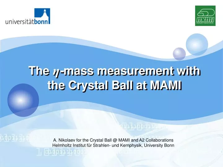 the mass measurement with the crystal ball at mami