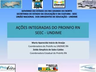 a es integradas do proinfo rn seec undime
