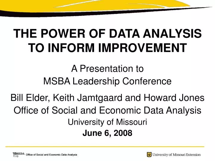 the power of data analysis to inform improvement