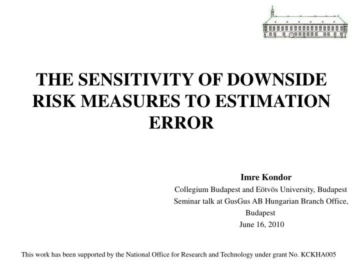 the sensitivity of downside risk measures to estimation error