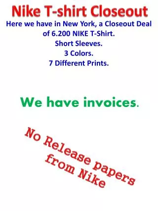 Nike T-shirt Closeout