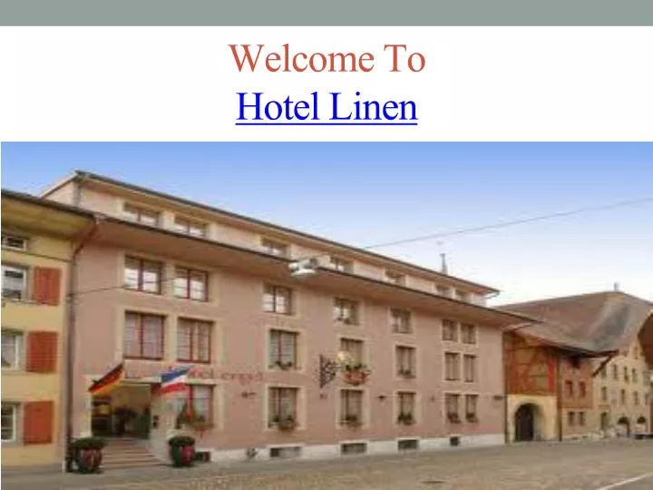 welcome to hotel linen