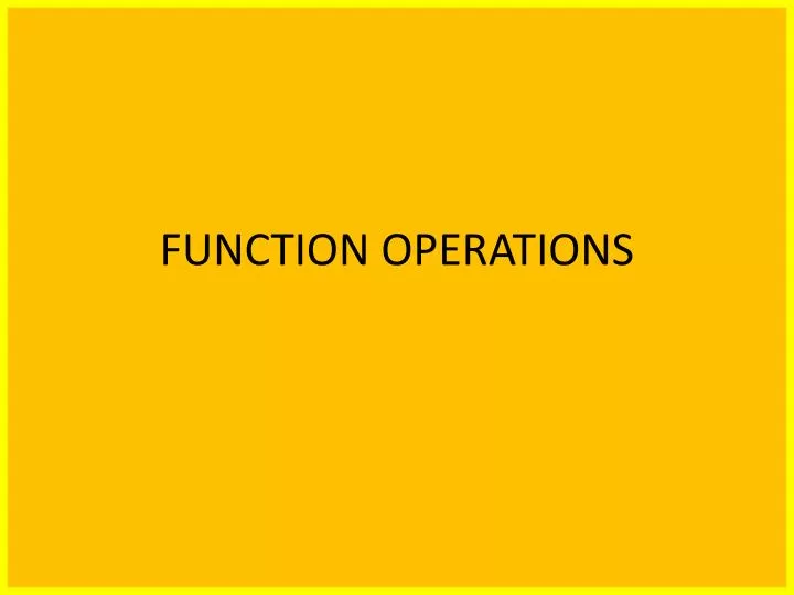 function operations