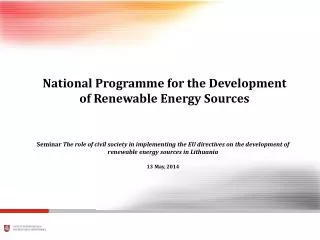National Programme for the Development of Renewable Energy Sources