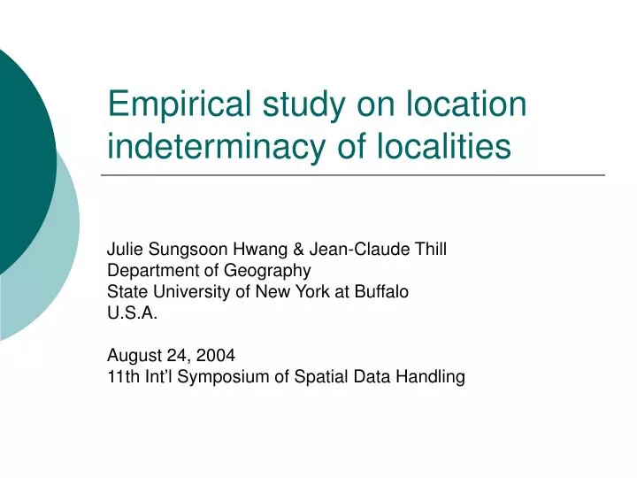 empirical study on location indeterminacy of localities