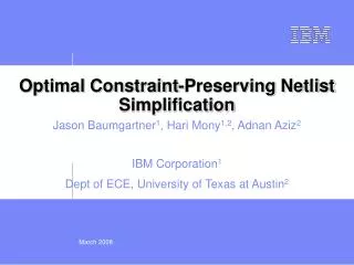Optimal Constraint-Preserving Netlist Simplification
