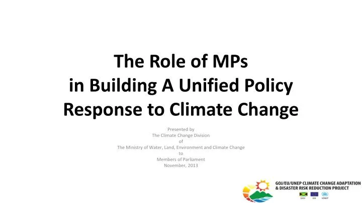 the role of mps in building a unified policy response to climate change