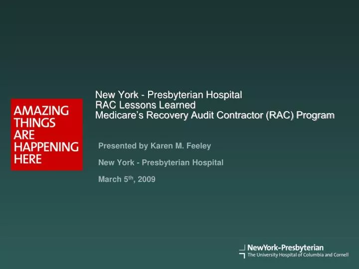 new york presbyterian hospital rac lessons learned medicare s recovery audit contractor rac program