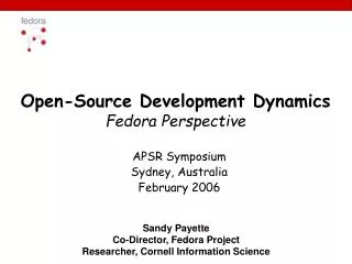 Open-Source Development Dynamics Fedora Perspective