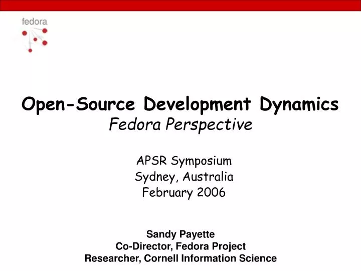 open source development dynamics fedora perspective
