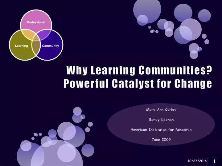 why learning communities powerful catalyst for change