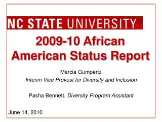 2009-10 African American Status Report