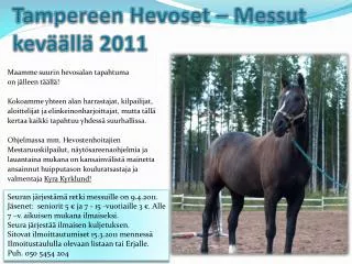 tampereen hevoset messut kev ll 2011