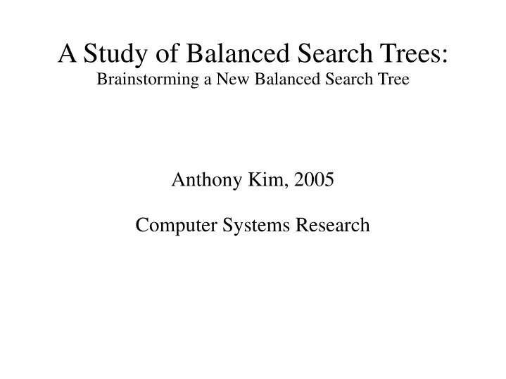 anthony kim 2005 computer systems research