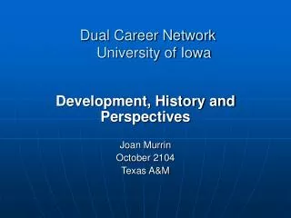 Dual Career Network University of Iowa