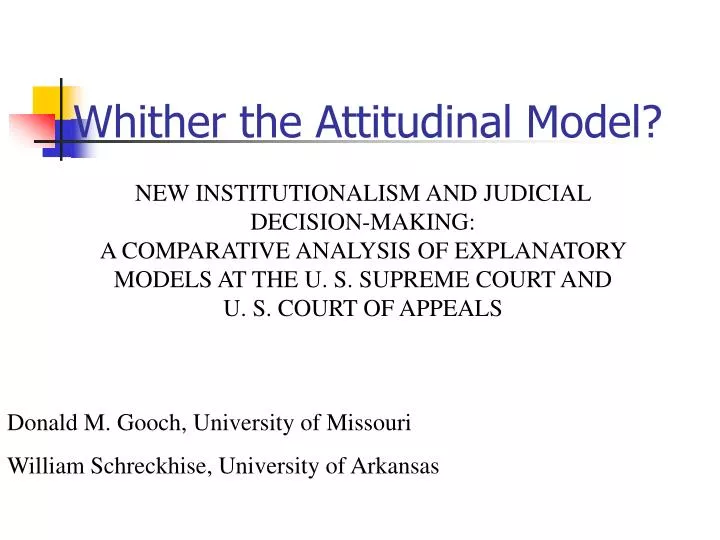 whither the attitudinal model