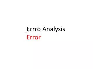 Errro Analysis Error