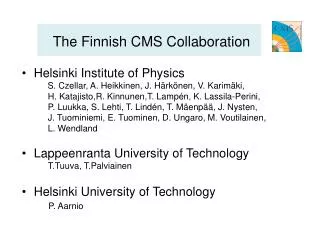 The Finnish CMS Collaboration