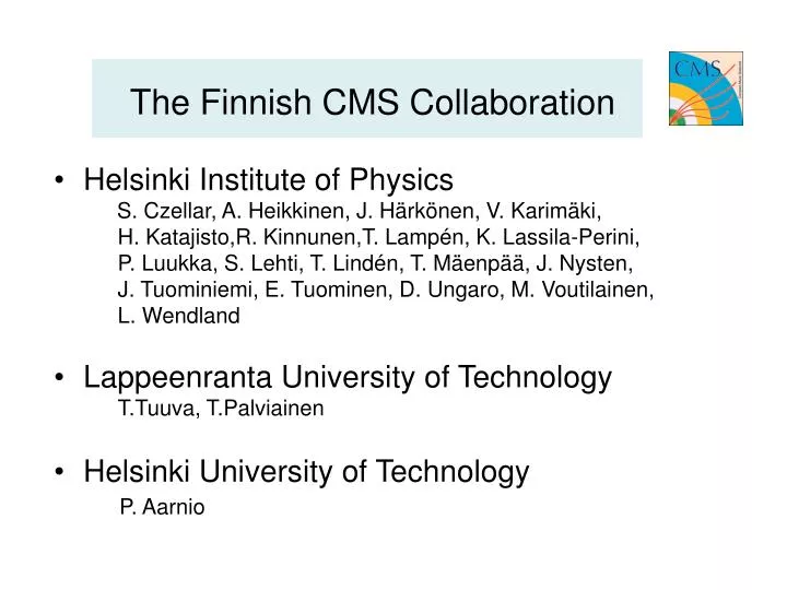 the finnish cms collaboration