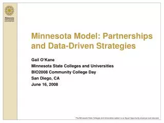 Minnesota Model: Partnerships and Data-Driven Strategies