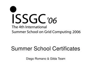 Summer School Certificates Diego Romano &amp; Gilda Team