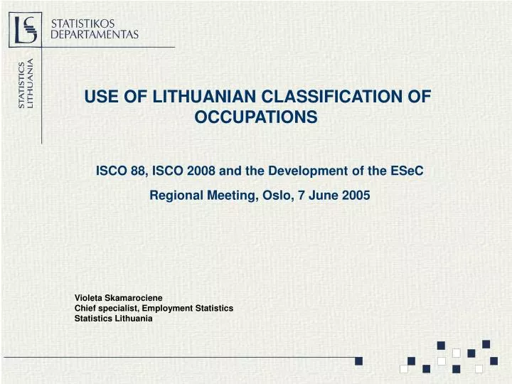 use of lithuanian classification of occupations